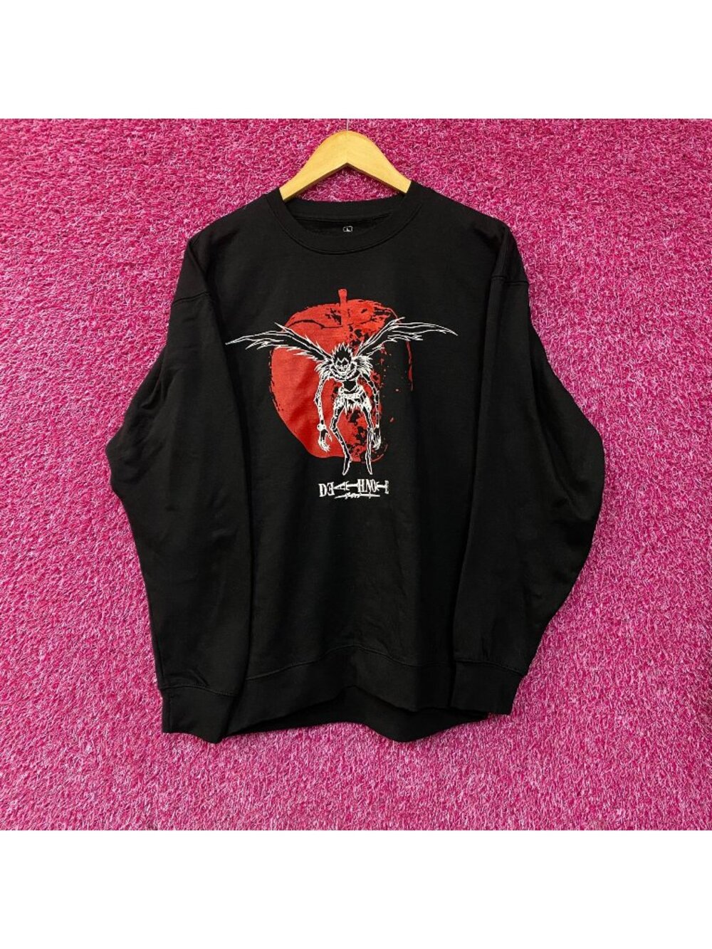 Death Note Ryuk The Shinigami & Red Apple Anime Crewneck Sweatshirt Large
